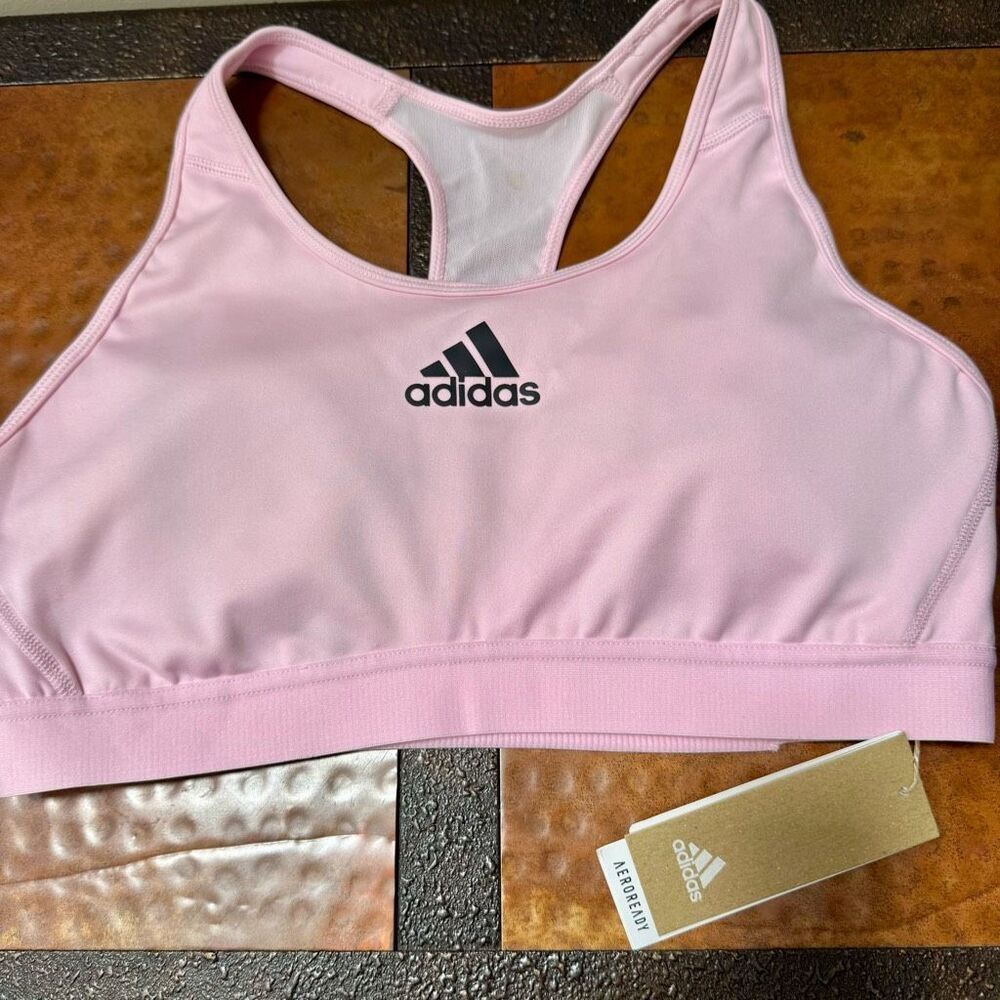 NWT Adidas light pink sports bra XL